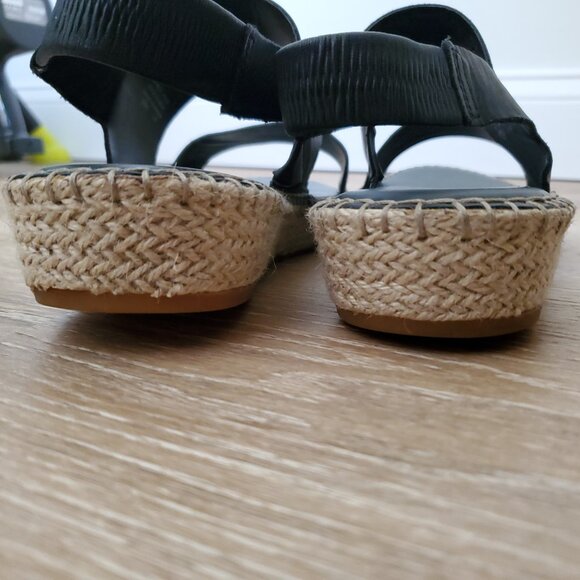 Cole Haan Women's Cloudfeel Espadrille Sandal - Black Leather Size 10.5 - Picture 13 of 16